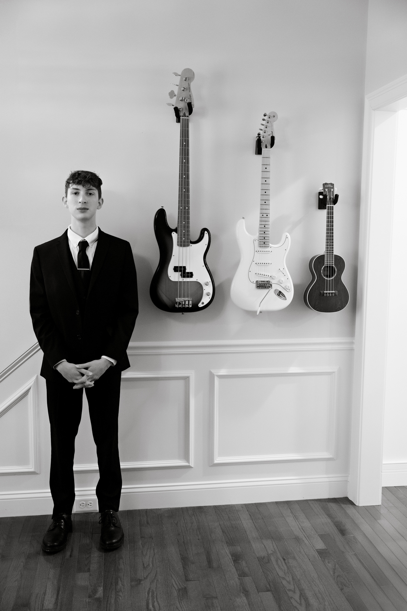 A black-and-white portrait of Emmett